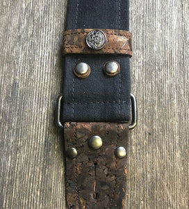 Wax cotton and vegan leather strap