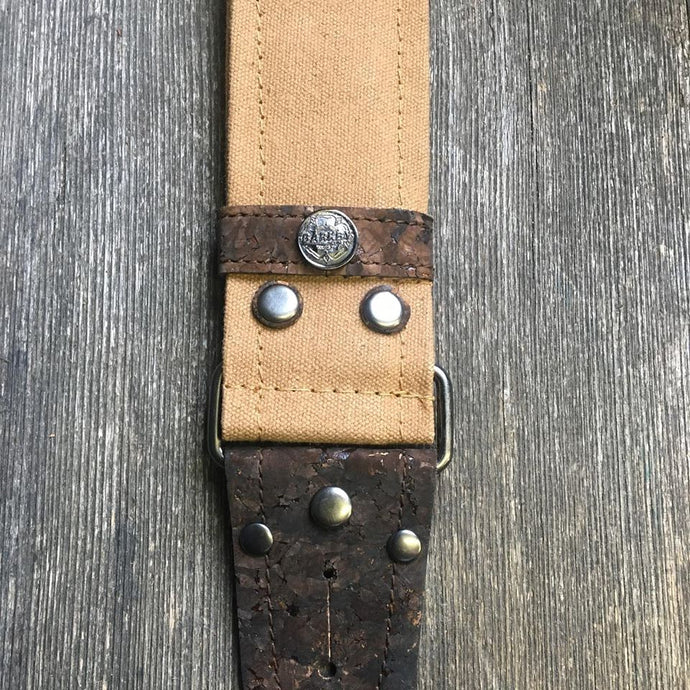 Wax cotton and vegan leather strap